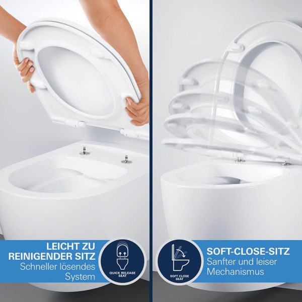 Grohe Euro WC-Sitz Slim mit Soft-Close, abnehmbar, weiß