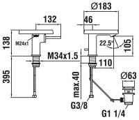 Vorschau: Kartell by Laufen Einhand-Waschtischmischer mit Deko-Disc, mit Ablaufventil, chrom