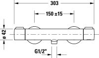 Vorschau: Duravit Brausethermostat Aufputz, chrom