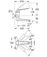 Vorschau: Grohe Euroeco Special Einhand-Waschtischbatterie, Ausladung 222mm, chrom