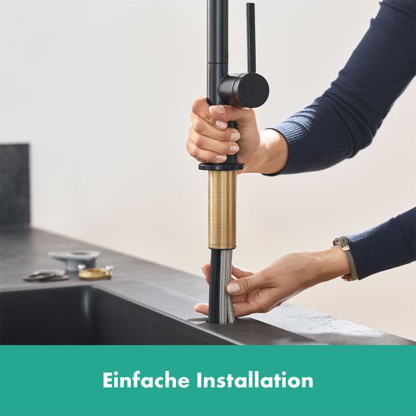 Hansgrohe Talis M54 Küchenarmatur 270 mit Ausziehauslauf, Niederdruck, 1jet