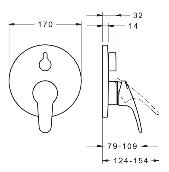 Hansa Hansamix Fertigmontageset mit Funktionseinheit Einhand-Wannen-Batterie, chrom