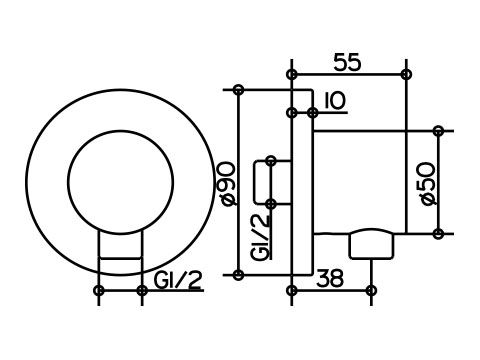 Keuco IXMO Schlauchanschluss DN 15 Rosette rund