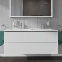 Duravit L-Cube Waschtischunterschrank wandhängend 129x48cm mit 4 Schubladen für ME by Starck 233613 weiß matt LC625901818