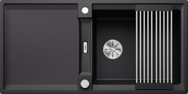 Blanco SILGRANIT® Adira XL 6 S Küchenspüle mit Ablauffernbedienung, Becken reversible einbaubar schwarz 527617