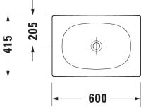 Vorschau: Duravit Viu Aufsatzbecken 60x41,5cm rechteckig, ohne Überlauf, ohne Hahnloch, weiß 2358600000