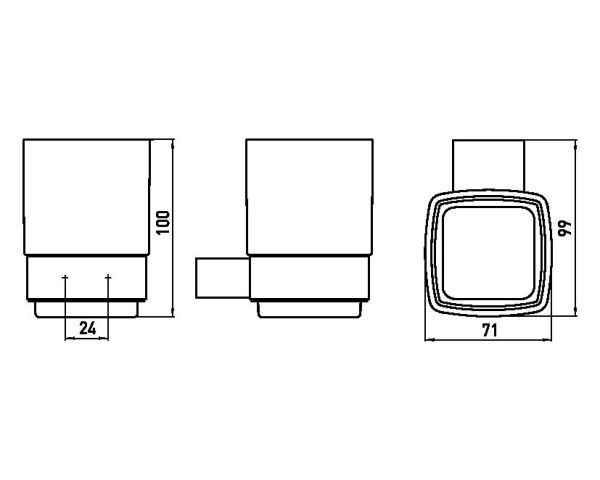emco loft Glashalter Wandmodell, Kristallglas satiniert, schwarz