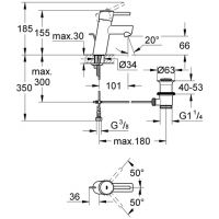 Vorschau: Grohe Concetto Einhand-Waschtischbatterie mit Ablaufgarnitur, S-Size, chrom