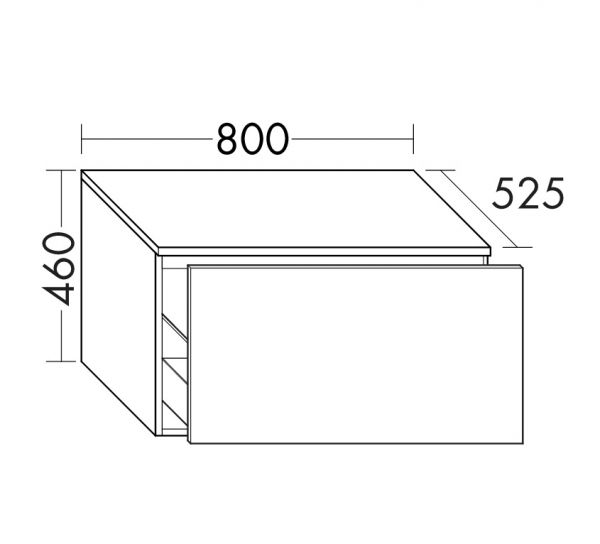 Burgbad Cube Unterschrank 80x52,5cm, 1 Auszug