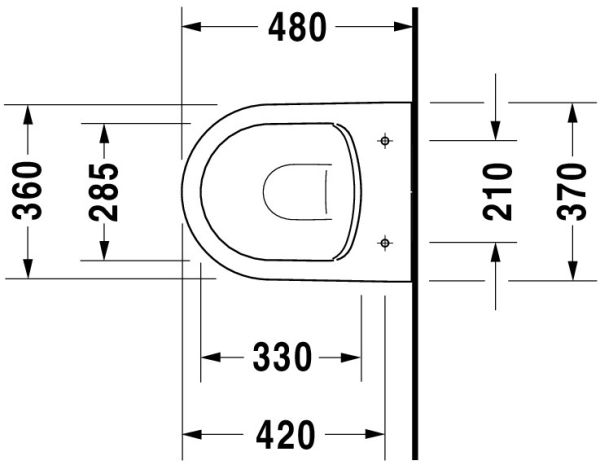 Duravit ME by Starck Wand-WC 48x37cm weiß matt 25300926001