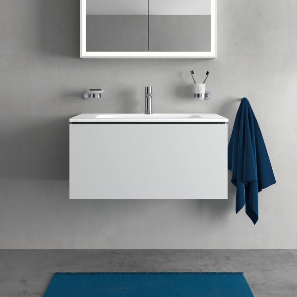 Duravit L-Cube Waschtischunterschrank wandhängend 82x48cm mit 1 Schublade für ME by Starck 233683 weiß matt LC614101818