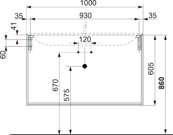 Keuco X-Line Waschtischunterbau mit Frontauszug, 100x60,5x49cm 331721800001