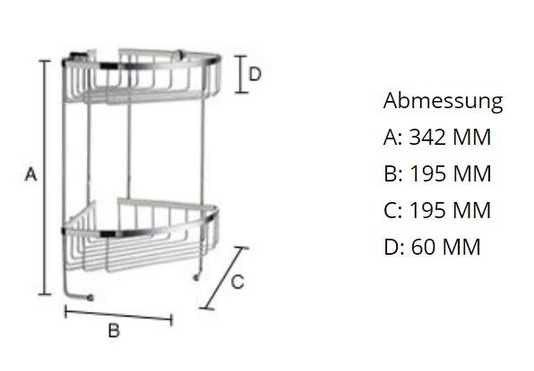 Smedbo Sideline Eckseifenkorb/Duschkorb 2-fach