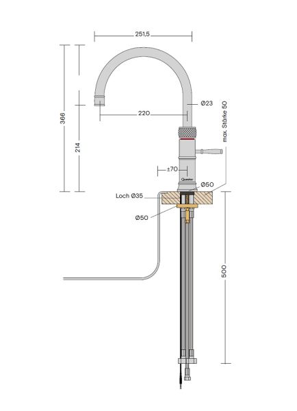 Quooker Classic Fusion Round Kochendwasser-Küchenarmatur