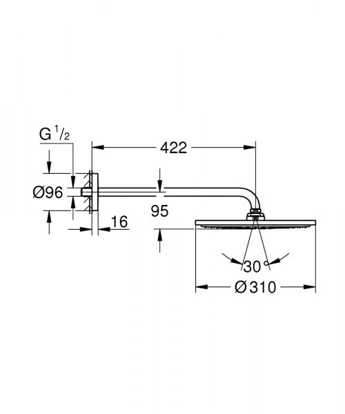 Grohe Rainshower® Cosmopolitan 310 Kopfbrauseset 42mm, chrom