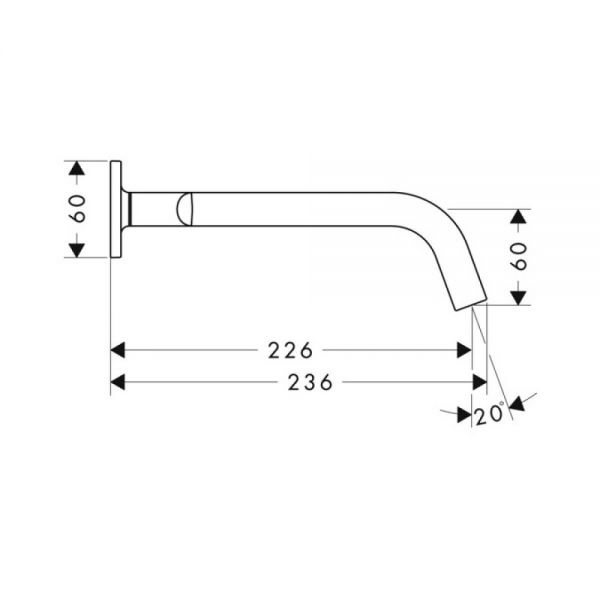 Axor Citterio M 3-Loch Waschtischarmatur Unterputz für Wandmontage mit Auslauf 22,6cm
