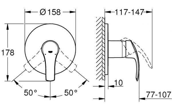 Grohe Eurosmart Einhand-Brausebatterie, chrom