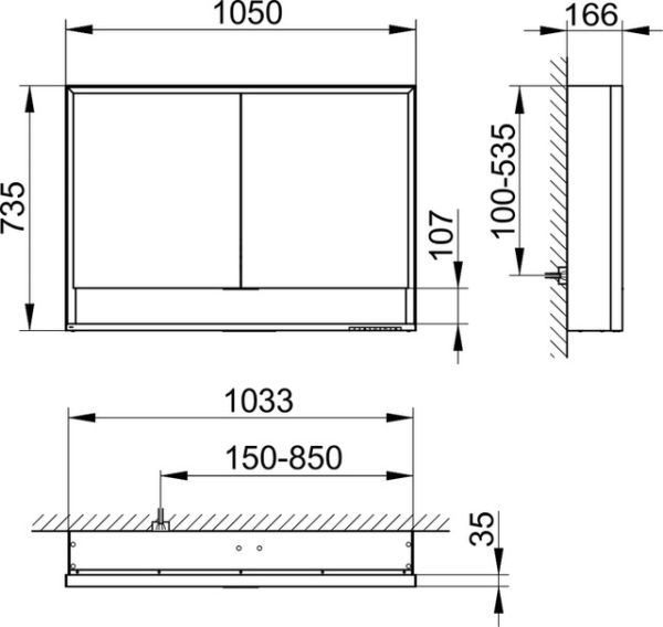 Keuco Royal Lumos Spiegelschrank für Wandvorbau 105x73,5cm 14308171301