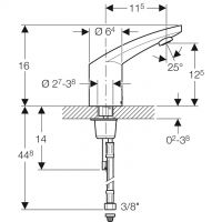 Vorschau: Geberit Waschtischarmatur Typ 185, Batteriebetrieb, chrom