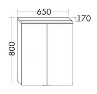 Vorschau: Burgbad Eqio Spiegelschrank mit horizontaler LED-Beleuchtung und 2 Spiegeltüren, 65x80cm