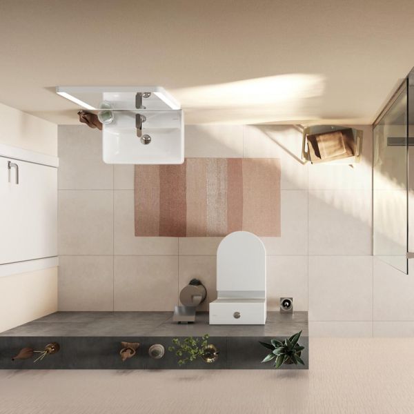 hansgrohe EluPura Original S Stand WC Set, Abgang waagerecht/senkrecht, weiß