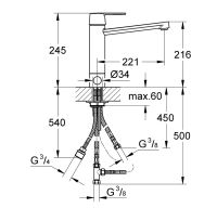 Vorschau: Grohe Get Einhand-Spültischbatterie mit Geräteanschluss, chrom