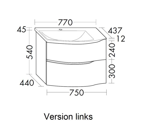 Burgbad Sinea 3.0 Waschtisch mit Unterschrank 77cm