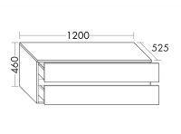 Vorschau: Burgbad Cube Unterschrank 120x52,5cm, 2 Auszüge