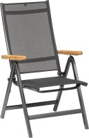 Vorschau: KETTLER BASIC PLUS Multipositionssessel mit Armlehne aus Teak-Holz, anthrazit