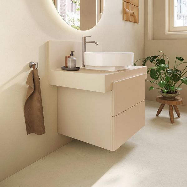 Duravit Balcoon Set Aufsatzbecken mit Unterschrank 80cm, sandbeige matt