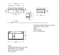 Vorschau: Geberit Xeno² Waschtischunterschrank 88x22cm mit 1 Schublade, Siphonausschnitt links