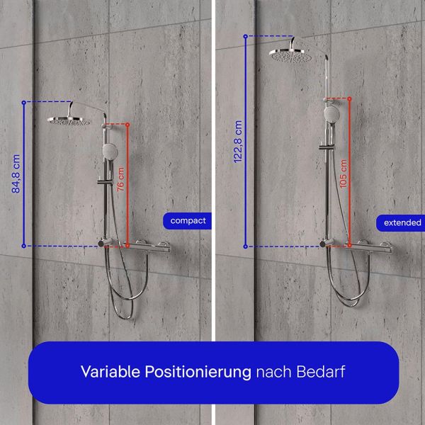 Duravit ShowerSystem Reno MinusFlow, ohne Armatur, chrom