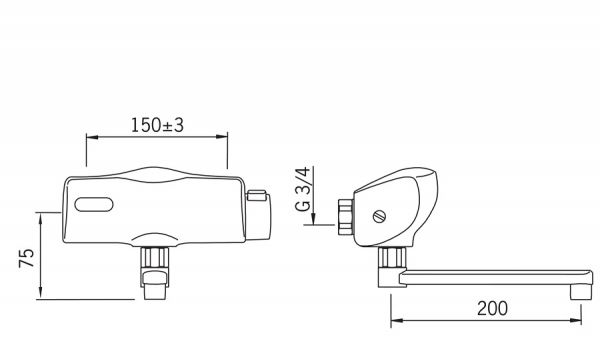 Hansa Hansaelectra Waschtisch-Elektronik-Batterie, Temperierbatterie, Batteriebetrieb, 200mm, chrom