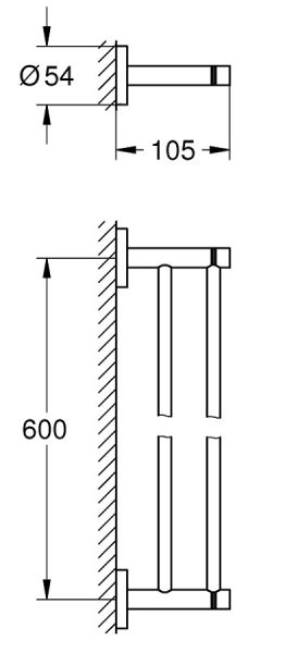 Grohe Essentials Doppel-Badetuchhalter 60cm, chrom