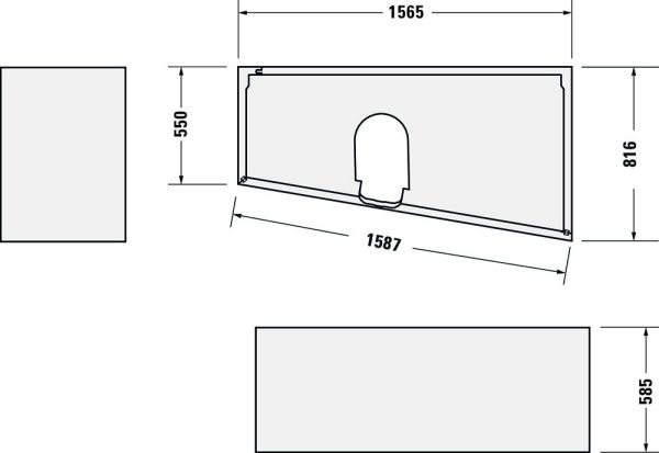 Duravit No.1 Badewannenträger trapezförmig 157x82x57cm für Badewanne 700507, weiß