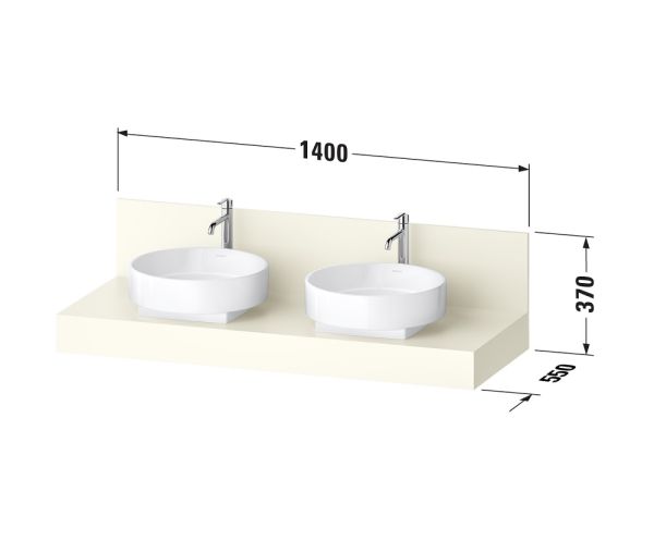 Duravit Balcoon Konsole 140x55cm für 2 Aufsatzwaschbecken