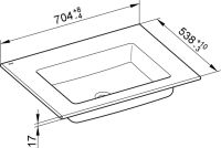 Vorschau: Keuco Royal 60 Keramik-Waschtisch ohne Hahnloch, 70,4x1,7x53,8cm 32140310700