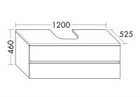 Vorschau: Burgbad Cube Waschtischunterschrank 120x52,5cm passend zu Grohe Cube, 2 Auszüge