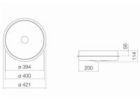Vorschau: Alape KE-Serie EB.KE400 Einbaubecken rund Ø40cm für 3cm starke Platten, weiß ProShield