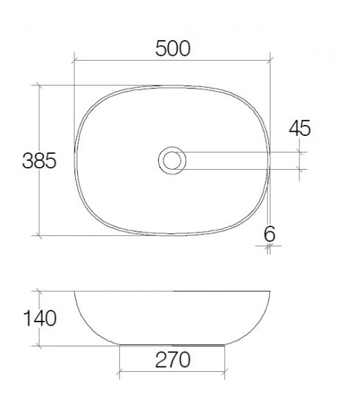 lineabeta ACQUAIO Aufsatzwaschtisch, oval, 50x38,5cm