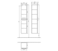 Vorschau: Villeroy&Boch Avento Hochschrank mit 2 Türen, Türanschlag links, Technische Beschreibung