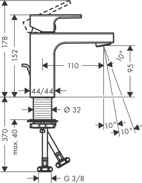 Hansgrohe Vernis Shape Waschtischarmatur schwarz matt 71594670