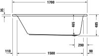 Vorschau: Duravit D-Neo Einbau-Badewanne rechteckig 170x75cm, weiß