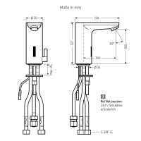 Vorschau: WimTec SMART HyPlus berührungslose Waschtischarmatur Mischwasser ND 9V Batteriebetrieb, chrom