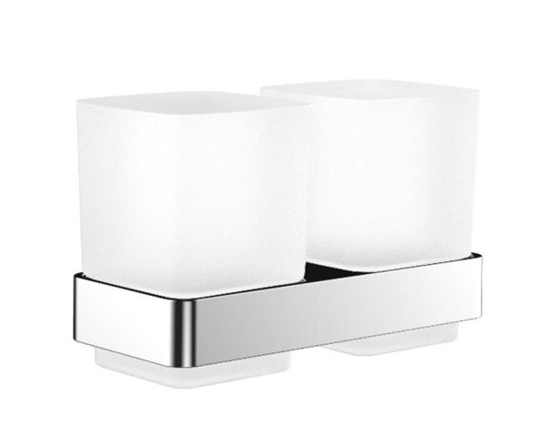 emco loft Doppelglashalter, Kristallglas satiniert, chrom 052500100