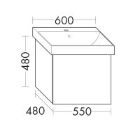 Vorschau: Burgbad Sys30 Waschtischunterschrank 55cm zu Catalano Zero + 60ZP, 1 Auszug, Grifflos mit Tip-On-Technik WWCS055F0945K0095G0126