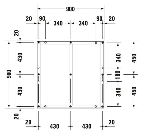 Duravit Tempano Fußgestell 90x90cm