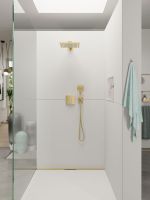 Vorschau: hansgrohe Raindance Select E Handbrause 120 3jet PowderRain, EcoSmart, polished gold optic