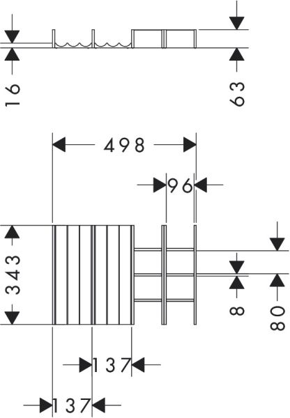 Hansgrohe IntraStoris Schubkasteninneneinteilung Set 340 für Unterschrank 118x47,5cm und 118x55cm