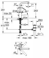 Vorschau: Grohe Concetto Einhand-Waschtischbatterie mit Ablaufgarnitur, L-Size, chrom